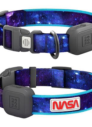 Нашийник для собак з підсвічуванням waudog led, nasa21, type-c, m-l, ш 25 мм, д 41-62 см