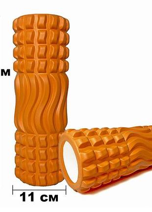 Массажный ролик easyfit wavyspines 33 см оранжевый