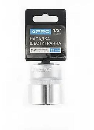Головка насадка змінна шестигранна crv 1/2 32мм apro