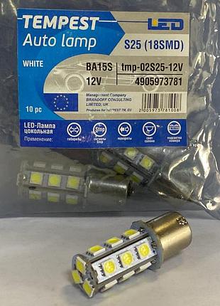 Лампа led указателей поворотов и стоп-сигналов 18smd ba15s 12v white tempest 4905973781