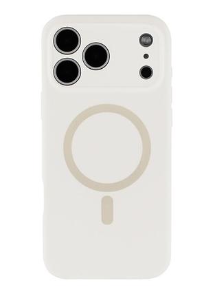 Чохол накладка glow silicone case з рамкою камери для iphone 17 pro max панель-накладка для телефону з magsafe white