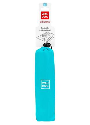 Миска складана waudog silicone, 385х230х50 мм блакитний