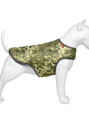 Куртка-накидка для собак waudog clothes демисезонная хаки принт милитари размер s