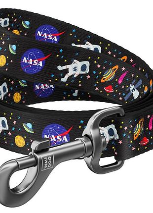 Повідець для собак нейлоновий waudog nylon, малюнок "nasa", ш 15 мм, довжина 122 см