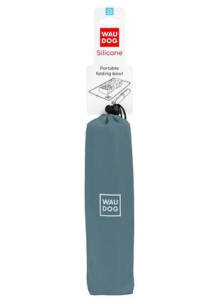 Миска складана waudog silicone, 385х230х50 мм сірий