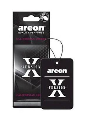 Ароматизатор автомобильный освежитель воздуха areon х-version калифорнийская вишня cherry картонная подвеска