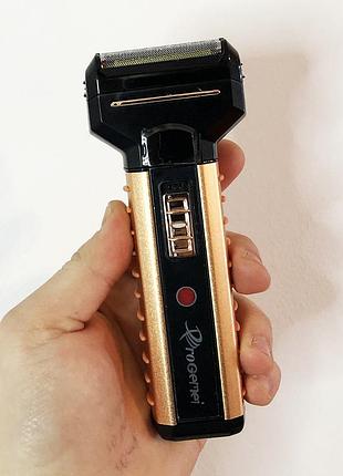 Электрическая бритва gemei gm 789, 3 насадки. цвет: коричневый