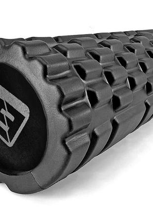 Массажный роллер easyfit solid grid roller mini 30 см черный