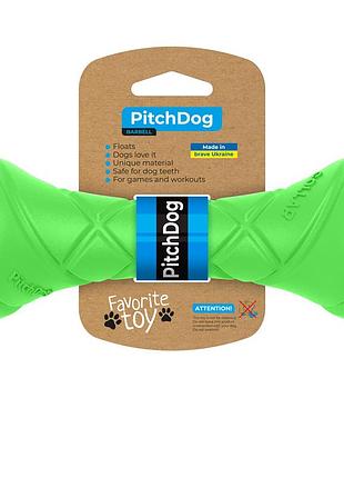 Игровая гантель для апортировки pitchdog, длина 19 см, диаметр 7 см салатовый
