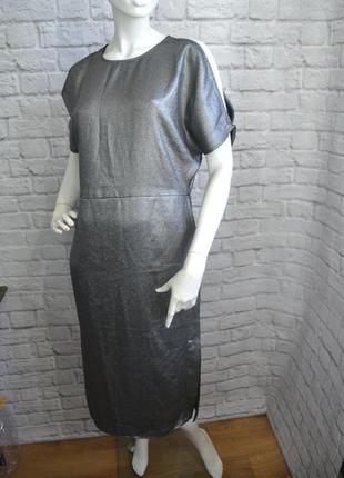 Платье металлик xxl с открытыми плечами2 фото