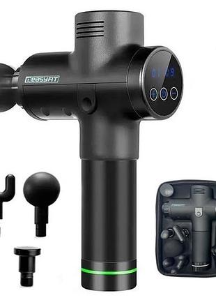 Массажный пистолет easyfit percussio с 6 насадками