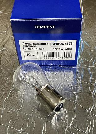 Лампа автомобильная 12v указателей поворотов и стоп-сигналов ba15s p21w tempest