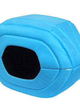 Будиночок для собак і котів airyvest м’який блакитний 60×29×42 см