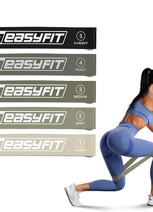 Резинки для фитнеса easyfit monoband набор 5 шт