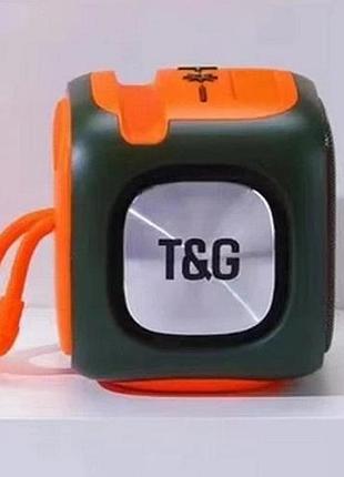Портативная bluetooth колонка tg359 7w с rgb подсветкой, аккумуляторная колонка для музыки. цвет: зеленый