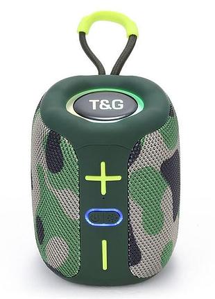 Портативна bluetooth колонка tg658 8w з rgb підсвічуванням, гучна блютуз колонка. колір: камуфляж