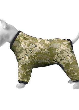 Вітровка для собак waudog clothes демісезонна хакі принт мілітарі розмір m47