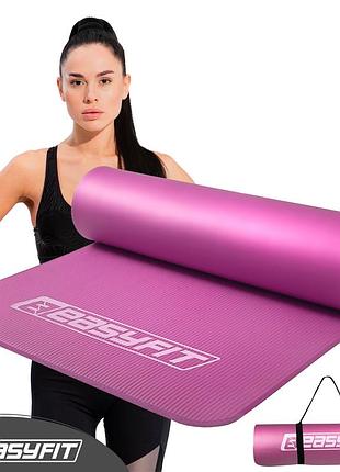 Килимок для фітнесу та йоги easyfit nbr 10 мм рожевий