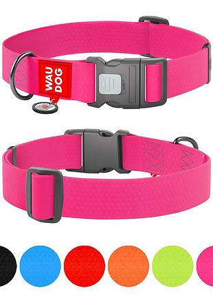 Ошейник для собак водостойкий waudog waterproof c qr паспортом, пластиковый фастекс, xxl, ш 40 мм, д 46-70 см, розовый