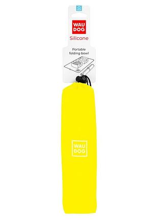 Миска складана waudog silicone, 385х230х50 мм жовта