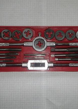 Набір плашок і мітчиків 20 од. m3-m12 intertool sd-8020