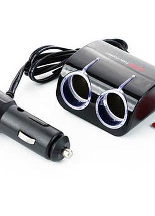 Разветвитель прикуривателя автомобильный 2 выхода + 1 usb 12v - 5v 1a 12 atelie
