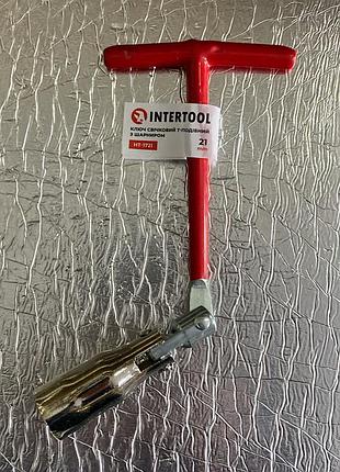 Ключ свечной т-образный с шарниром 21мм intertool ht-1721 32151p