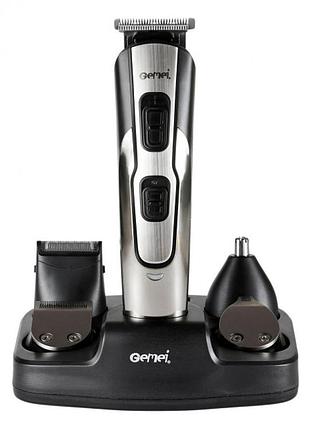 Машинка для стрижки 10в1 gemei gm-592, тример для бороды, триммер беспроводной. цвет: черный