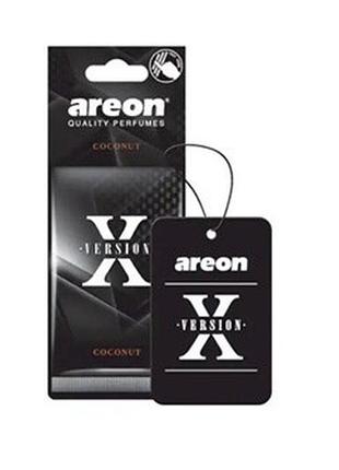 Ароматизатор автомобильный освежитель воздуха areon х-version кокос coconut картонная подвеска