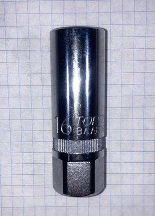Головка свечная торцевая насадка шестигранная 1/2 16мм crv baar1616 toptul