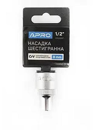 Головка насадка змінна шестигранна crv 1/2 8мм apro