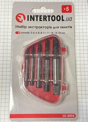 Набор экстракторов для винтов 5 ед. intertool sd-8005