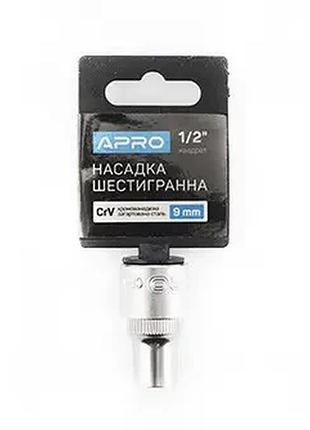 Головка насадка змінна шестигранна crv 1/2 9мм apro