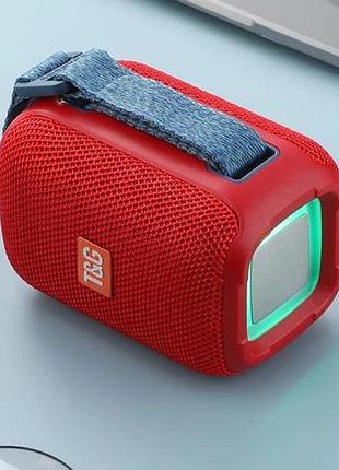 Портативна bluetooth колонка tg339 5w з rgb підсвічуванням, гучна блютуз колонка. колір: червоний