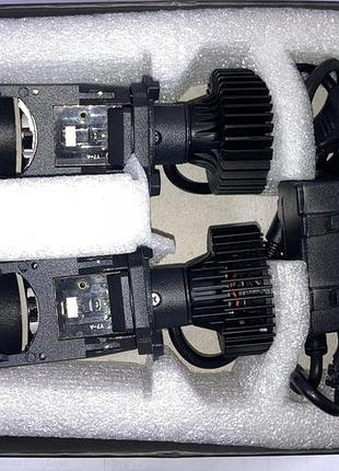 Лампа светодиодная комплект 2шт h4 led линза 12v 40w 6000к 16000lm wanlanda