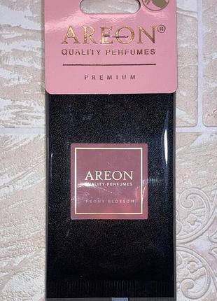 Ароматизатор автомобильный освежитель воздуха areon "premium" peony blossom сухой dp06