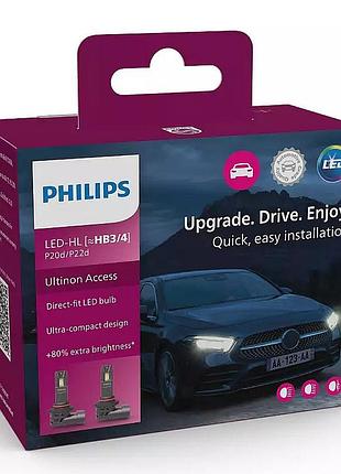 Лампа автомобильная hb3/hb4 led 12v 20w 6000k p20d/p22d / ultinon access 2500 ближняя дальняя противотуманная пара 2шт philips
