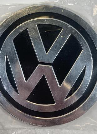 Наклейка на колісний диск ковпак d90мм фольксваген volkswagen vw чорна комплект 4шт sahler