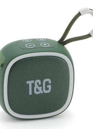 Портативная bluetooth-колонка tg659 с ремешком, беспроводная колонка портативная мощная. цвет: зеленый