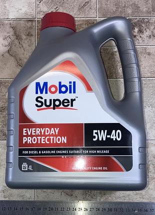 Масло моторное mobil super everyday protection 5w-40 4л