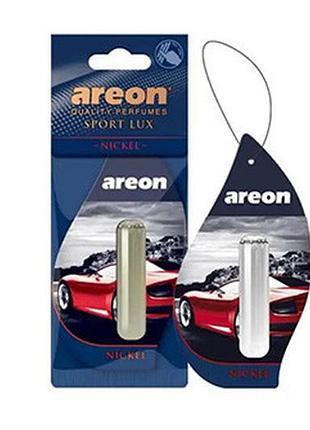 Ароматизатор автомобильный освежитель воздуха areon lux sport liquid nickel подвеска с жидкостью