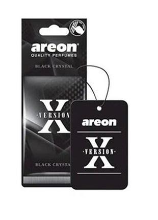 Ароматизатор автомобильный освежитель воздуха areon х-version черный кристалл black crystal картонная подвеска