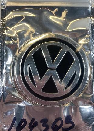 Наклейка на колісний диск ковпак d60мм фольксваген volkswagen vw чорна комплект 4шт sahler