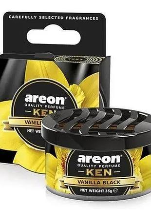 Ароматизатор автомобильный освежитель воздуха areon ken черная ваниль black vanilla