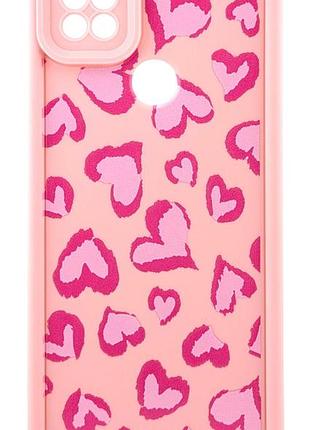 Чехол shock case print для телефона xiaomi redmi 10a бампер силиконовый светло-розовый с рисунком сердца