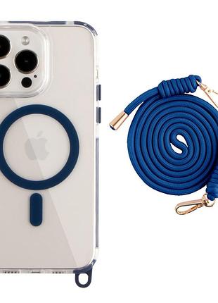 Чохол tpu+pc lanyardcase with magsafe для iphone 14 pro indigo blue