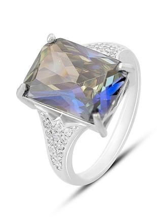 Серебряное кольцо komilfo с мистик топазом 12.237ct, вес изделия 6,22 гр (2163824) 17 размер