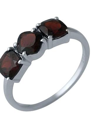 Серебряное кольцо komilfo с натуральным гранатом 2.242ct, вес изделия 2,34 гр (1987582) 18 размер