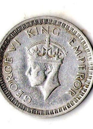 Индия - британское ø король георг vi 1 рупия серебро 0.500, 11.66g, ø 30.5mm no2232