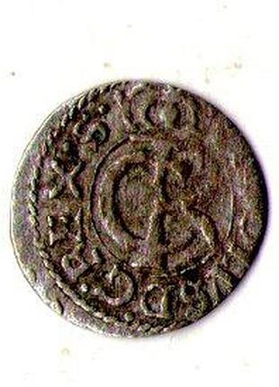 Лівонія › шведська окупація риги 1 солід, 1660-1665 срібло (білон), 0.55g, ø 15mm №2594